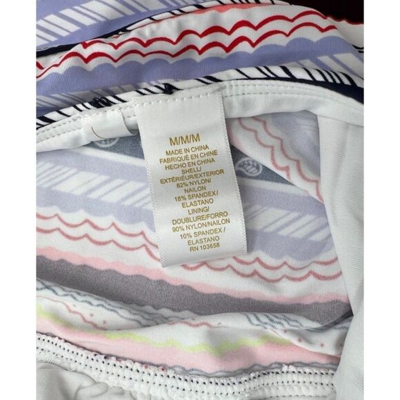 Anne Cole Striped Deep V Cutout Halter Neck Tankini Swim Top Multicolor Size M N - Picture 6 of 10